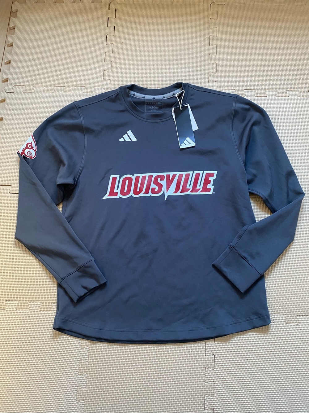 Adidas Louisville Cardinals Grey Crewneck Sweatshirt Pullover XS College NCAA
